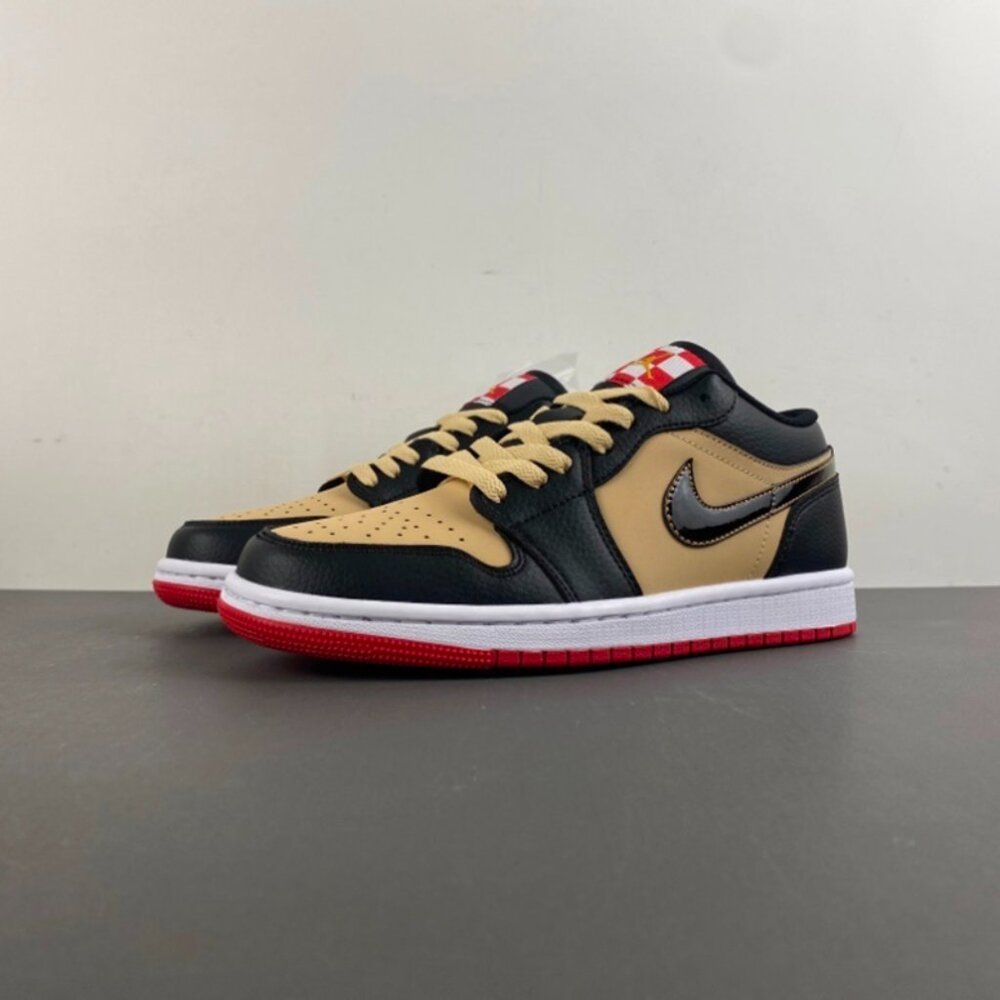 Air Jordan 1 Low Sneakers In Black And Khaki. - Picture 5 of 10